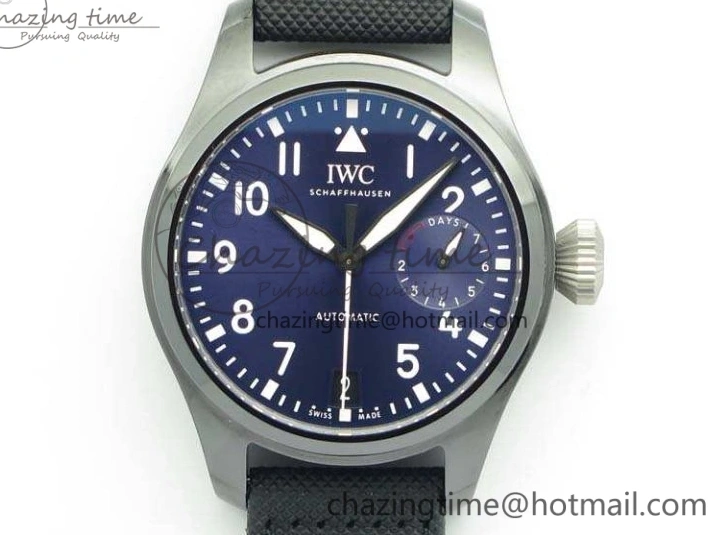 MIROTIME 0104 Supportive Big Pilot Real PR IW502003 Real Ceramic ZF 1:1 Best Edition On Black Calfskin Strap A51111 V 7238